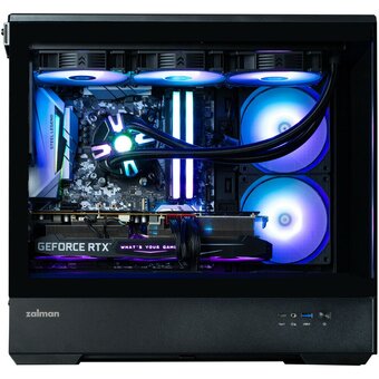  Корпус ZALMAN P30, MATX, Black, Window, 2x3.5", 3x2.5", 1xUSB TYPE-C, 1xUSB3.0, Side 2x120mm ARGB, Rear 1x120mm ARGB 