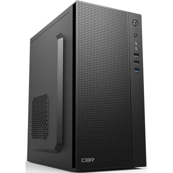  Корпус CBR PCC-MATX-MX12-WPSU mATX Minitower MX12, без БП, 1*USB 3.0, 2*USB 2.0, HD Audio+Mic, Black 