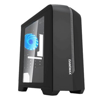  Корпус GameMax Centauri BG H601 mATX, black, w/o PSU, w/1xUSB3.0+1xUSB2.0+HD-Audio, w/1x12mm Blue Led fan 