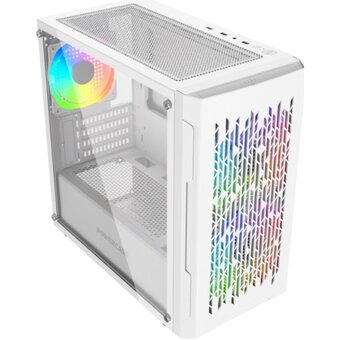  Корпус Powercase Mistral Micro D3W ARGB (CMMDW-A3), Tempered Glass, 2x 140mm ARGB PWM+1x 120mm ARGB PWM, белый, mATX 