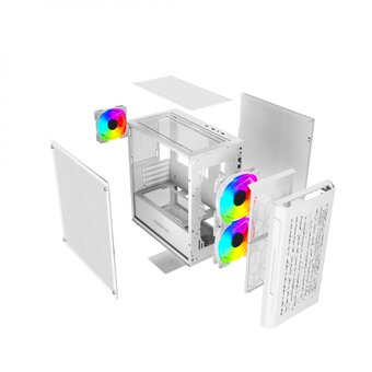  Корпус Powercase Mistral Micro D3W ARGB (CMMDW-A3), Tempered Glass, 2x 140mm ARGB PWM+1x 120mm ARGB PWM, белый, mATX 