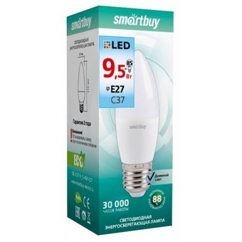  Светодиодная лампа Smartbuy C37-9,5W/4000/Е27 