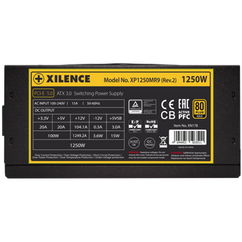 Блок питания XILENCE Performance X+, XP1250MR9.2 (XN178), 1250W, A.PFC, 80+ Gold, modular, ATX 3.0, 12VHPWR (PCIe Gen 5.0) 