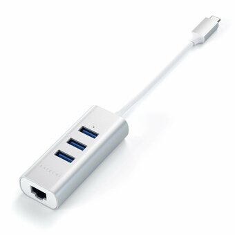  USB-концентратор Satechi Type-C 2-in-1 3.0 Aluminum 3 Port Hub and Ethernet Port Silver 