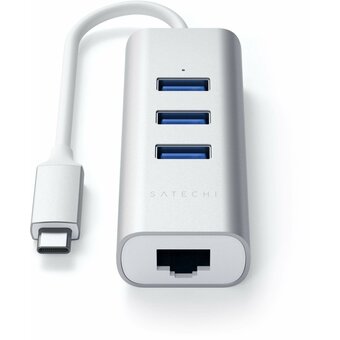  USB-концентратор Satechi Type-C 2-in-1 3.0 Aluminum 3 Port Hub and Ethernet Port Silver 