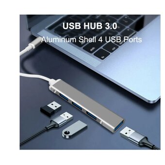  Хаб USB Orient CU-322 USB 3.0 USB 3.1 Gen1/USB 2.0 HUB 4 порта 1xUSB3.0+3xUSB2.0 USB штекер тип А алюминиевый корпус серебристый 
