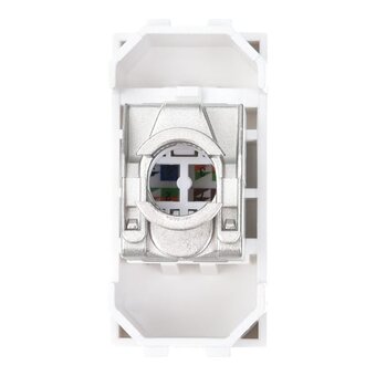  Розетка компьютерная DKC СП Brava 76457B 1мод. RJ45 Cat.5E экран белая 