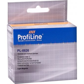  Картридж Profiline PL-T0826N для Epson Stylus Photo R270, R290, R390, RX590. RX610, RX615, RX690 светло-пурпурный 