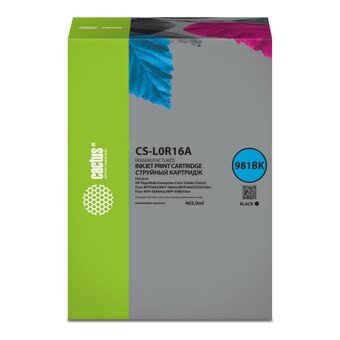  Картридж струйный Cactus CS-L0R16A 981BK черный 465мл для HP PageWide Enterprise Color 556dn/556xh/Flow MFP586z 