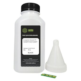  Тонер Cactus CS-RK-TK1110 черный флакон 80гр в компл чип для принтера Kyocera FS-1020/1040/1120 