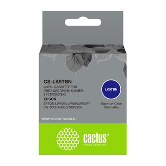 Картридж ленточный Cactus CS-LK5TBN черный для Epson LW400/LW700/LW600P/LW1000P/K400/Z700/Z900 