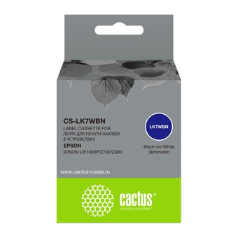 Картридж ленточный Cactus CS-LK7WBN черный для Epson LW1000P/Z700/Z900 