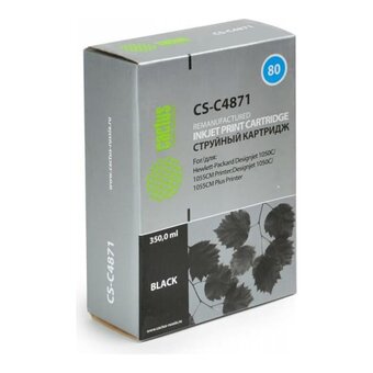  Картридж струйный Cactus CS-C4871 №80 черный для HP DJ 1050C/1055CM/1000 