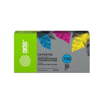  Картридж струйный Cactus CS-P2V72A №730 серый 300мл для HP Designjet T1600/1700/2600 