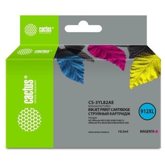  Картридж струйный Cactus CS-3YL82AE 912XL пурпурный 10.5мл для HP OfficeJet 8012/8014/8015/8017 OfficeJet Pro 8022/8023/8024/8025 AIO 