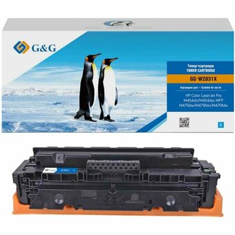  Картридж лазерный G&G GG-W2031X 415X голубой 6000стр для HP LJ M454/MFP M479 