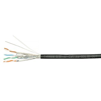  Кабель витая пара Cabeus STP-4P-Cat.6a-Solid-Out-LSZH-UV категория 6a 4 пары одножильный 