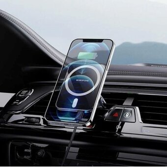  Автомобильный держатель BOROFONE H35 с магнитым кольцом (center console) (черный) 