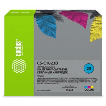  Картридж струйный Cactus CS-C1823D цветной для №23 HP DeskJet 700series/712c/720c/722c/810 (38ml) 