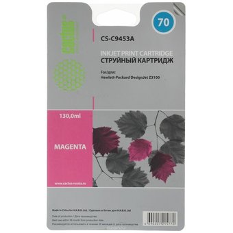  Картридж струйный Cactus CS-C9453A пурпурный для №70 HP Designjet Z3100 (130ml) 