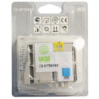  Картридж струйный Cactus CS-EPT0485 светло-голубой для Epson Stylus Photo R200/ R220/ R300 (14,4ml) 