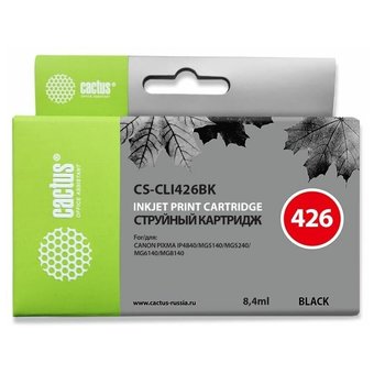  Картридж струйный Cactus CS-CLI426BK черный для Canon MG5140 5240 6140 8140 MX884 (8,2ml) 