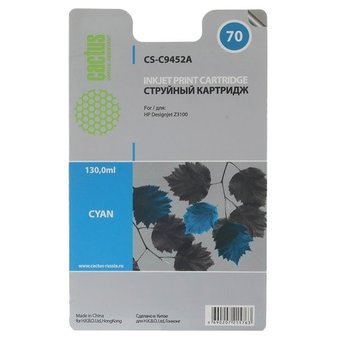  Картридж струйный Cactus CS-C9452A голубой для №70 HP Designjet Z3100 (130ml) 