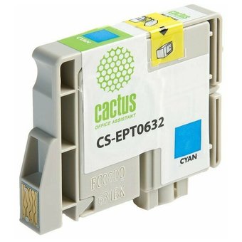 Картридж струйный Cactus CS-EPT0632 голубой для Epson Stylus C67 Series/ C87 Series/ CX3700 (10ml) 