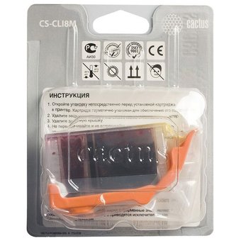  Картридж струйный Cactus CS-CLI8M пурпурный для Canon MP470 MP500 MP510 MP520 MP530 (12ml) 