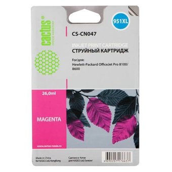  Картридж струйный Cactus CS-CN047 пурпурный для №950 HP OfficeJet Pro 8100/8600 (26ml) (1500стр.) 