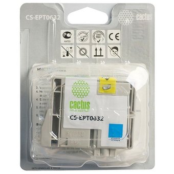 Картридж струйный Cactus CS-EPT0632 голубой для Epson Stylus C67 Series/ C87 Series/ CX3700 (10ml) 