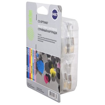  Картридж струйный Cactus CS-EPT0487 многоцветный для Epson Stylus Photo R200/R220 Комплект из 6 карт 