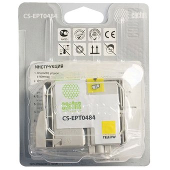  Картридж струйный Cactus CS-EPT0484 желтый для Epson Stylus Photo R200/R220 (14,4ml) 