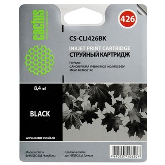  Картридж струйный Cactus CS-CLI426BK черный для Canon MG5140 5240 6140 8140 MX884 (8,2ml) 