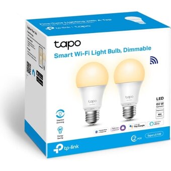  Умная Wi-Fi лампа TP-Link Tapo L510E Dimmable Smart Light Bulb, 2-Pack 