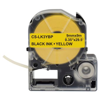  Картридж ленточный Cactus CS-LK3YBP черный для Epson LW300/LW400/LW700/LW600P/LW1000P/K400/Z700/Z900 