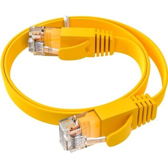  Патч-корд Greenconnect GCR Prof GCR-53034 плоский прямой 0.3m, UTP медь кат.6, желтый 