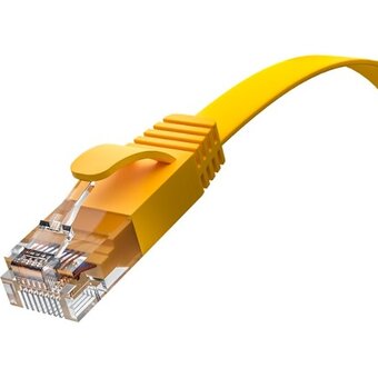  Патч-корд Greenconnect GCR Prof GCR-53034 плоский прямой 0.3m, UTP медь кат.6, желтый 