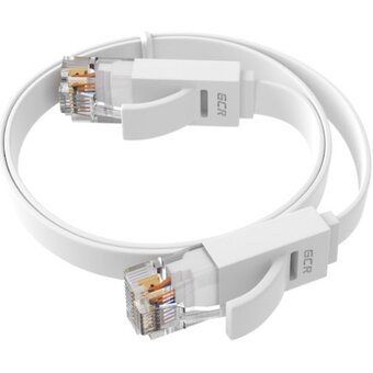  Патч-корд Greenconnect Prof GCR-51785 плоский прямой 0.3m, UTP медь кат.6, белый 