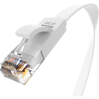  Патч-корд Greenconnect Prof GCR-51785 плоский прямой 0.3m, UTP медь кат.6, белый 