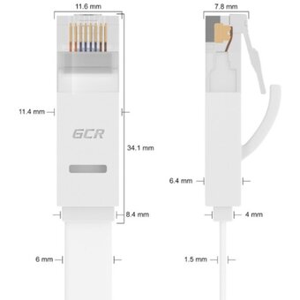  Патч-корд Greenconnect Prof GCR-51785 плоский прямой 0.3m, UTP медь кат.6, белый 