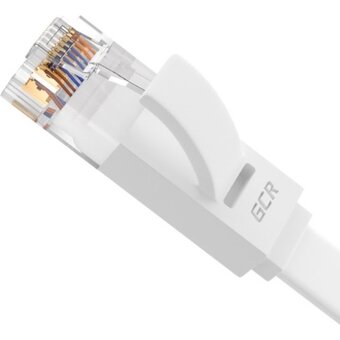  Патч-корд Greenconnect Prof GCR-51785 плоский прямой 0.3m, UTP медь кат.6, белый 