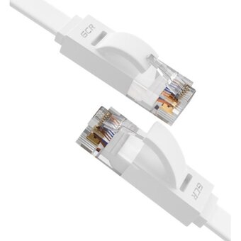  Патч-корд Greenconnect Prof GCR-51785 плоский прямой 0.3m, UTP медь кат.6, белый 