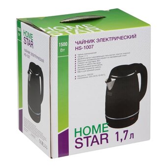 Электрочайник HOMESTAR HS-1007 черный 