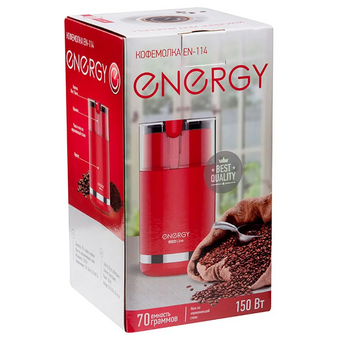  Кофемолка ENERGY EN-114 красный 