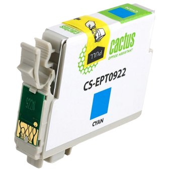  Картридж струйный Cactus CS-EPT0922 голубой для Epson Stylus C91/ CX4300/ T26/ T27/ TX106 (6,6ml) 