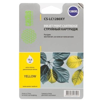  Картридж струйный Cactus CS-LC1280XY желтый для Brother MFC-J6510/6910DW (16,6ml) 
