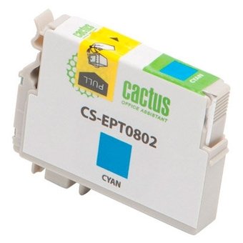  Картридж струйный Cactus CS-EPT0802 голубой для Epson Stylus Photo P50 (11,4ml) 