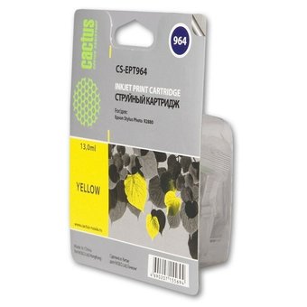  Картридж струйный Cactus CS-EPT964 желтый для Epson Stylus Photo R2880 (13ml) 