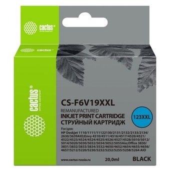  Картридж струйный Cactus CS-F6V19XXL черный (1000стр.) (20мл) для HP DeskJet 1110/1111/1112/2130 